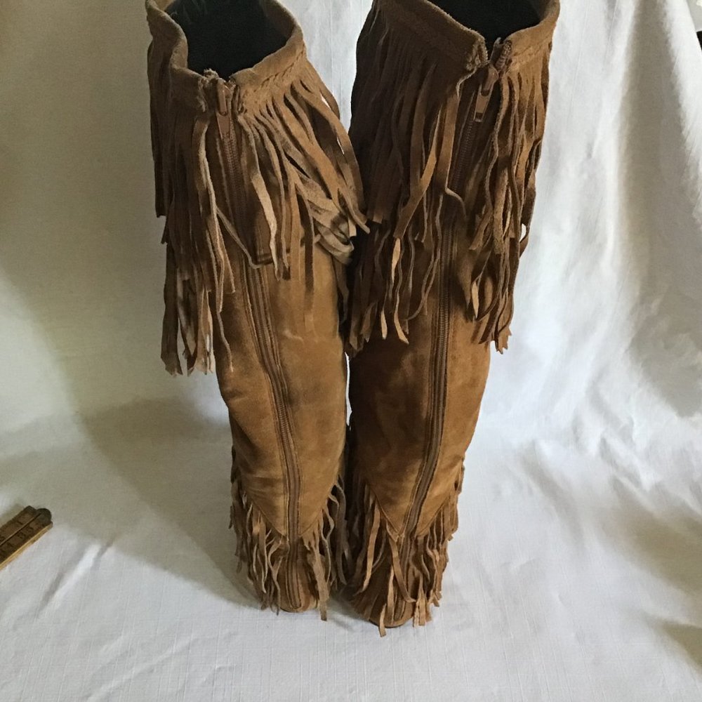 Sam Edelman “Uri” Suede Over-the-Knee Fringe Boots - Picture 5 of 8